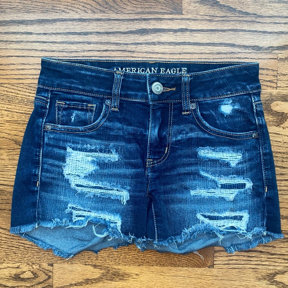Dark Wash Cutoff American Eagle Denim Shorts